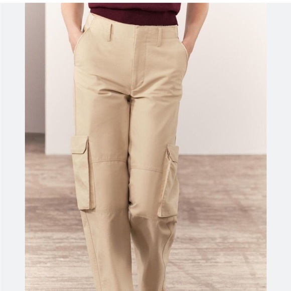 ZARA NWT ZW COLLECTION CARGO PANTS - Picture 3 of 8